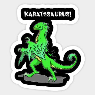 Karatesaurus - green for dark backgrounds Sticker